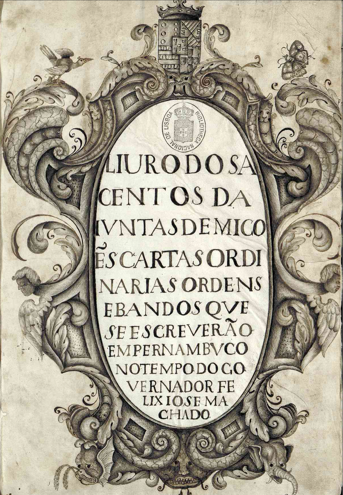 Figure 3*: Minutes of the Junta das Missões de Pernambuco*, cover. National Library of Lisbon, Pombalina Collection, Cod. 115.